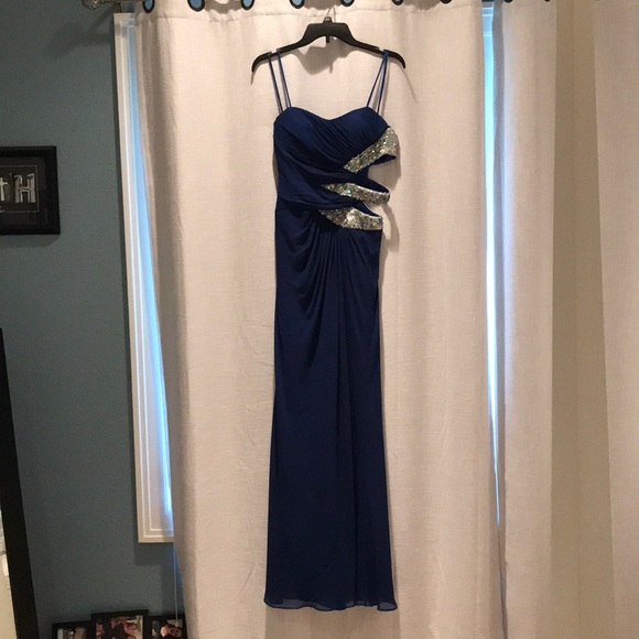 Faviana prom dress with beaded side cutouts - Picture 2 of 8